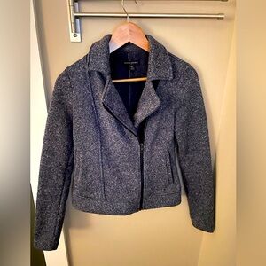 Blue Fleece Moto Jacket from Banana Republic in XS